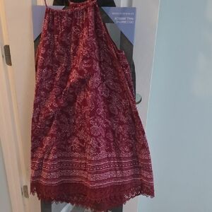 Old Navy Burgundy Lace A-Line Skirt